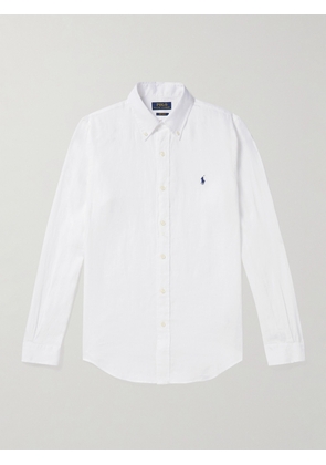 Polo Ralph Lauren - Button-Down Collar Logo-Embroidered Linen Shirt - Men - White - XS