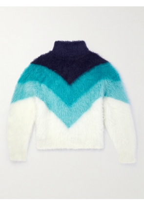 Bottega Veneta - Chevron Knitted Rollneck Sweater - Men - Blue - S