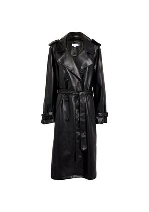 Good American Faux-Leather Trench Coat