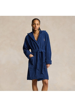 Cable Cotton Terry Hooded Robe