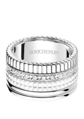 Boucheron White Gold And Diamond Quatre Double White Edition Ring