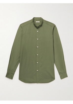 Boglioli - Slim-Fit Grandad-Collar Cotton-Poplin Shirt - Men - Green - EU 38