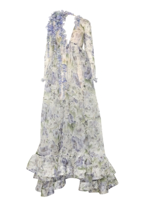 Zimmermann - Natura Floral-Appliquéd Silk Gown - Multi - 2 - Moda Operandi