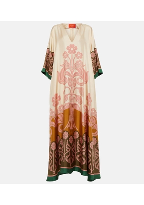 La DoubleJ Muumuu floral silk maxi dress
