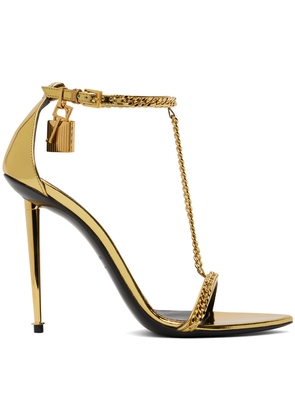TOM FORD Gold Laminated Heeled Sandals