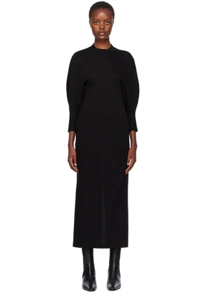 Mame Kurogouchi Black Balloon Sleeve Midi Dress