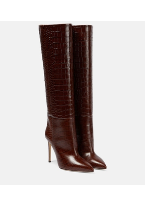 Paris Texas Snake-effect leather knee-high boots