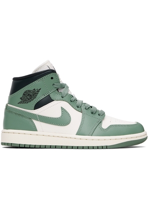 Nike Jordan Green & White Air Jordan 1 Mid Sneakers