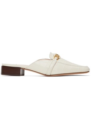 TOM FORD White Stamped Crocodile Whitney Slippers