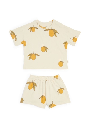 Konges Sløjd Cotton Lemon Print T-Shirt And Shorts Set (9 Months-4 Years)
