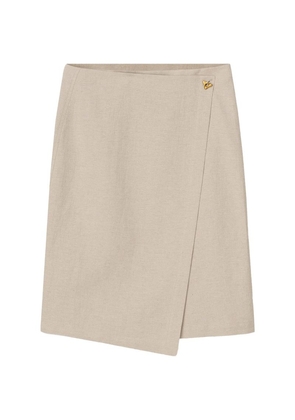 Aeron Linen-Cotton Prow Wrap Skirt