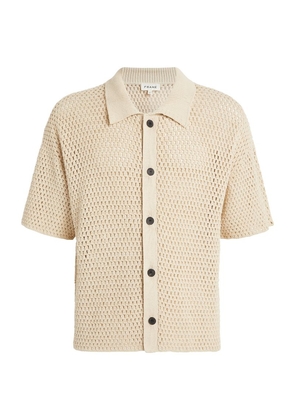 Frame Crochet Short-Sleeve Polo Shirt