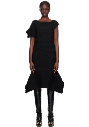 ISSEY MIYAKE Black Rectilinear Maxi Dress