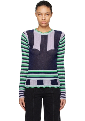 Henrik Vibskov Blue & Purple Block Sweater
