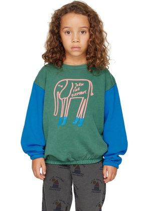 Bonmot Organic Kids Green & Blue Elastic John Sweatshirt