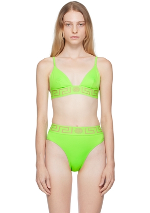 Versace Underwear Green Greca Bikini Top