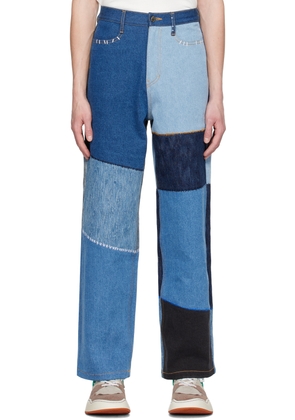 ADER error Blue Paneled Jeans