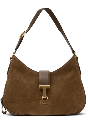 TOM FORD Brown Suede & Leather Monarch Medium Bag