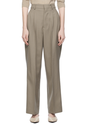 AMI Paris Taupe Straight-Fit Trousers