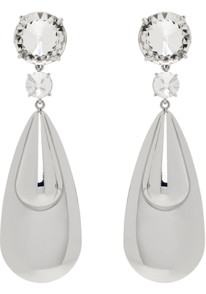 AREA Silver Crystal Teardrop Earrings