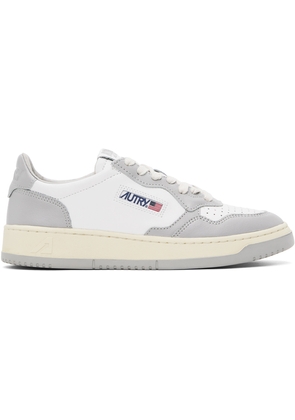 AUTRY White & Gray Medalist Low Sneakers