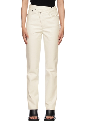 AGOLDE White Criss Cross Leather Pants