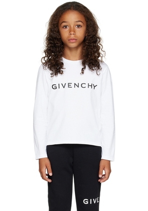Givenchy Kids White Printed Long Sleeve T-Shirt