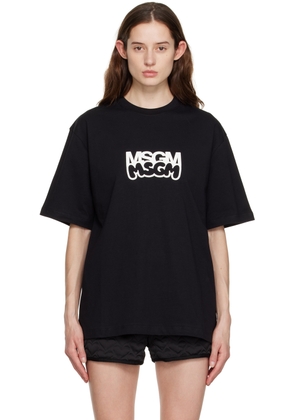MSGM Black Burro Studio Edition Printed T-Shirt