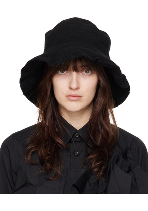 Comme des Garçons Shirt Black Wool Nylon Tweed Bucket Hat
