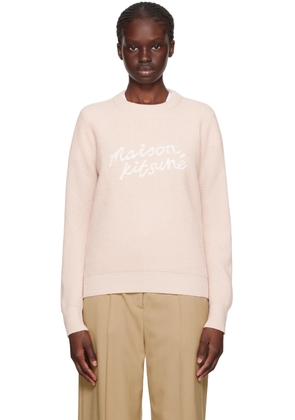 Maison Kitsuné Pink Handwriting Sweater