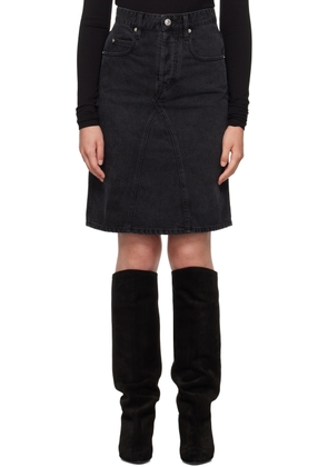 Isabel Marant Etoile Black Fiali Denim Midi Skirt