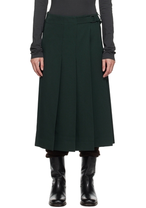 LEMAIRE Black Pleated Wrap Midi Skirt
