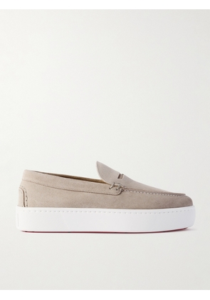 Christian Louboutin - Paqueboat Suede Penny Loafers - Men - Neutrals - EU 40
