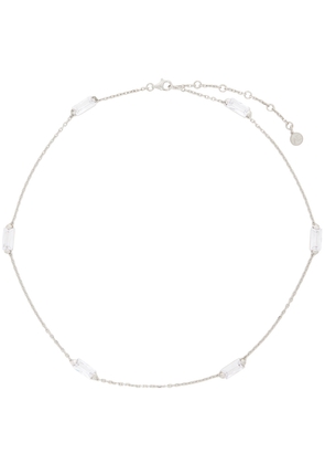 Alan Crocetti Silver Clear Crystal Chain Necklace