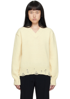 AMI Paris Off-White Cutout Sweater