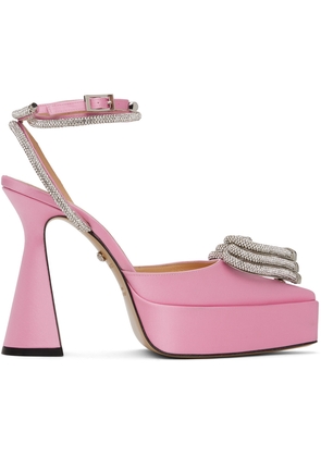 MACH & MACH Pink Triple Heart Heels