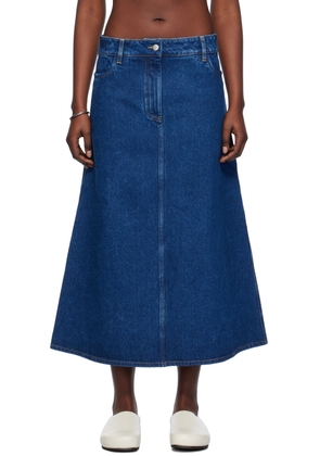 Studio Nicholson Indigo A-Line Denim Maxi Skirt