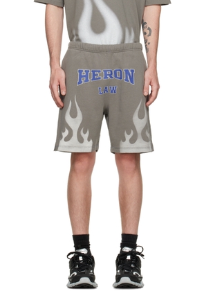 Heron Preston Gray 'Heron Law Flames' Shorts
