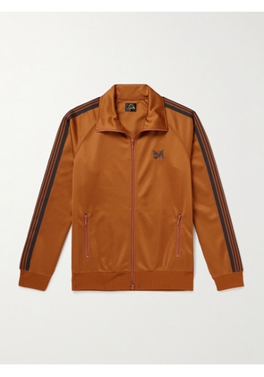 Needles - Webbing-Trimmed Logo-Embroidered Tech-Jersey Track Jacket - Men - Orange - S