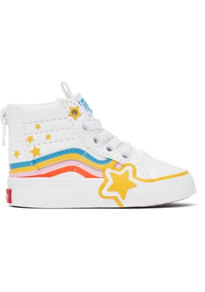 Vans Baby White Sk8-Hi Zip Rainbow Star Sneakers