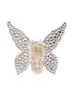 Emi Jay for FWRD Crystal Papillon Clip in Meringue & White - White. Size all.