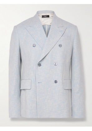 AMIRI - Slim-Fit Double-Breasted Woven Suit Jacket - Men - Blue - IT 46