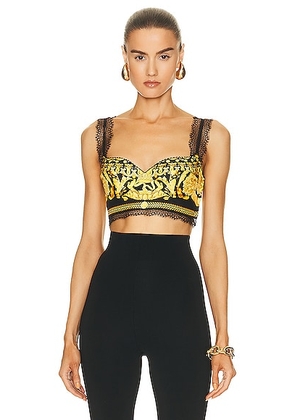 VERSACE Heritage Top in Nero & Oro - Black. Size 38 (also in 42).