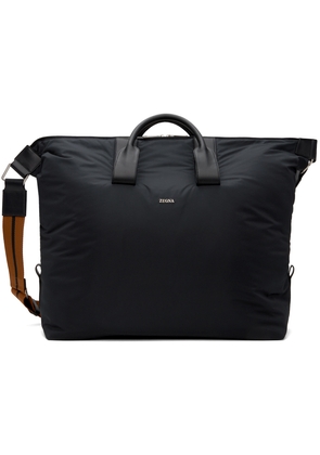 ZEGNA Black Technical Fabric Holdall Duffle Bag