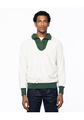 Mil Half Zip Fleece Sweater - White/Green