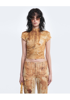 Ruched Tee - Rust