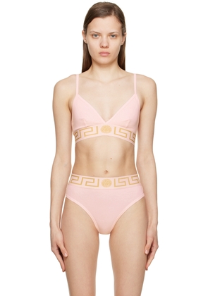 Versace Underwear Pink Greca Border Bra