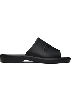 Ferragamo Black Embossed Sandals