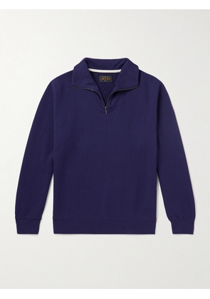Beams Plus - Cotton-Jersey Half-Zip Sweatshirt - Men - Blue - S