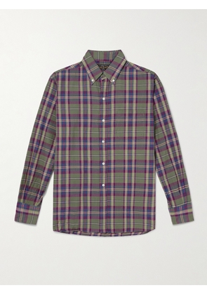 Beams Plus - Button-Down Collar Checked Cotton-Madras Shirt - Men - Green - S
